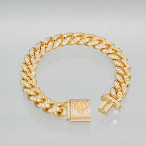 Diamond Cuban Link Bracelet (11mm, Diamond Clasp, Oversized)