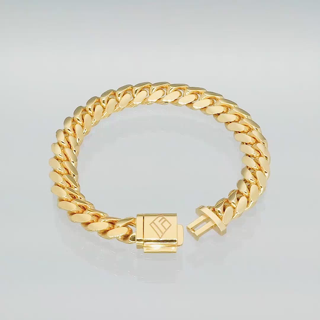 Customizable Solid Gold Miami Cuban Link Bracelet 9mm | Lirys Jewelry Yellow / 14kt Gold / 7.0 (X-Small)