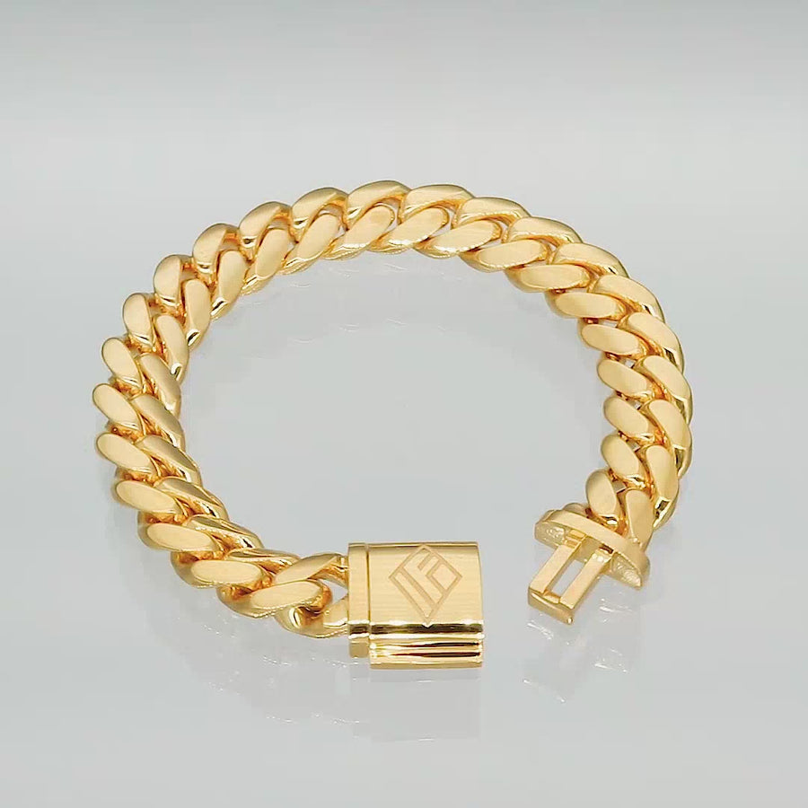 Buy 18k Gold Miami Cuban Link Bracelet Chain 12mm Mens Online in India   Etsy