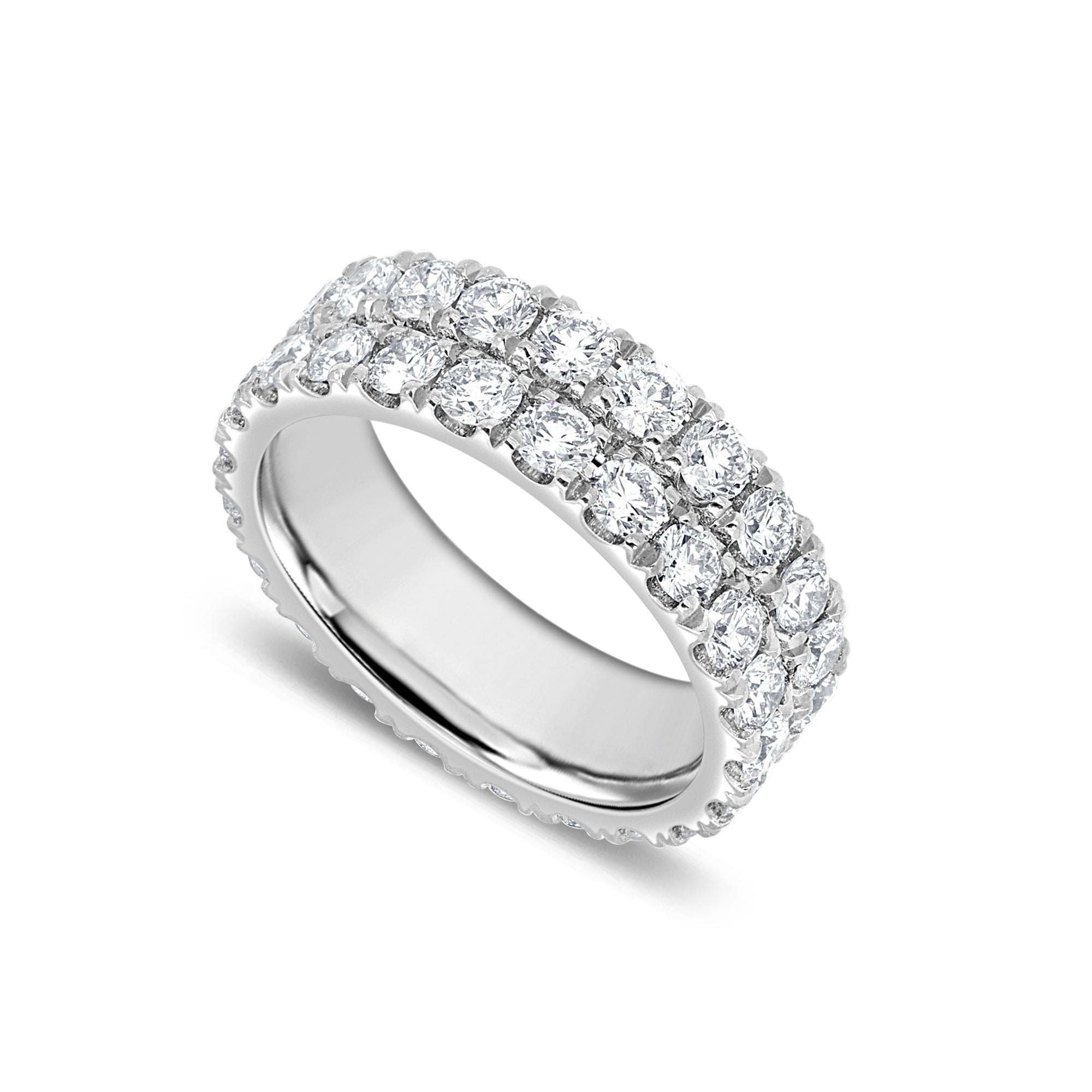 Baby Elle Eternity Ring (2-Row) (18K WHITE GOLD) - IF & Co. Custom Jewelers