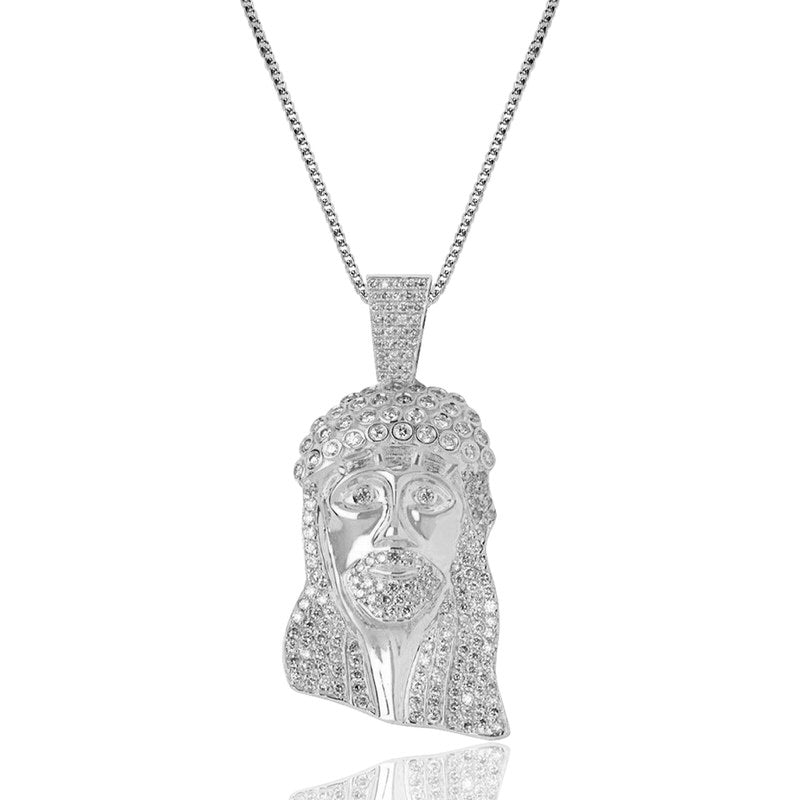 Baby Jesus Piece (Kufi, Fully Iced) (14K WHITE GOLD) - IF & Co. Custom Jewelers