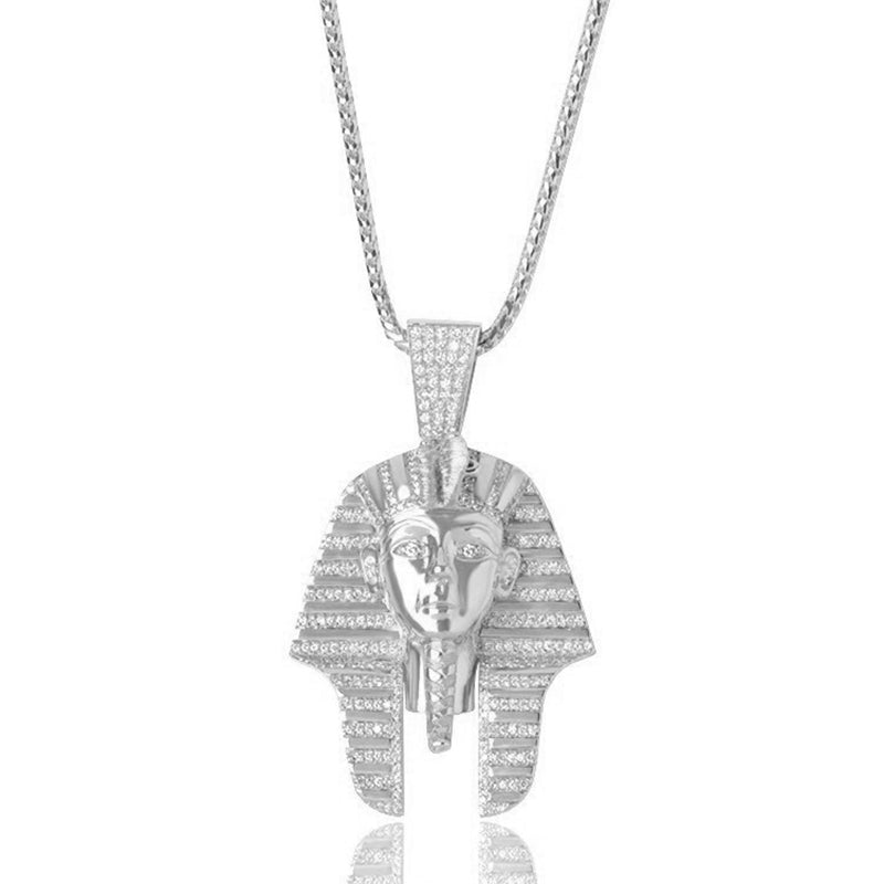 Baby Pharaoh Necklace Piece (Fully Iced) (14K WHITE GOLD) - IF & Co. Custom Jewelers
