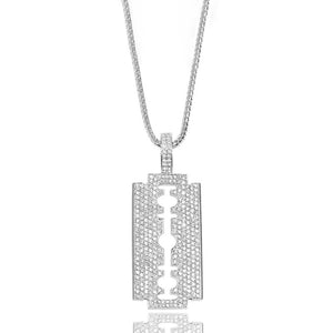 Baby Razor Piece (Fully Iced) (14K WHITE GOLD) - IF & Co. Custom Jewelers