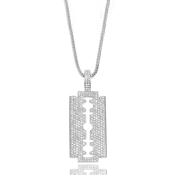 Baby Razor Piece (Fully Iced) (14K WHITE GOLD) - IF & Co. Custom Jewelers