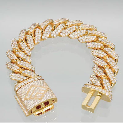 Big Daddy 10MM Spiked Horns Iced Out Gold Bracelet – Big Daddy Jewelry