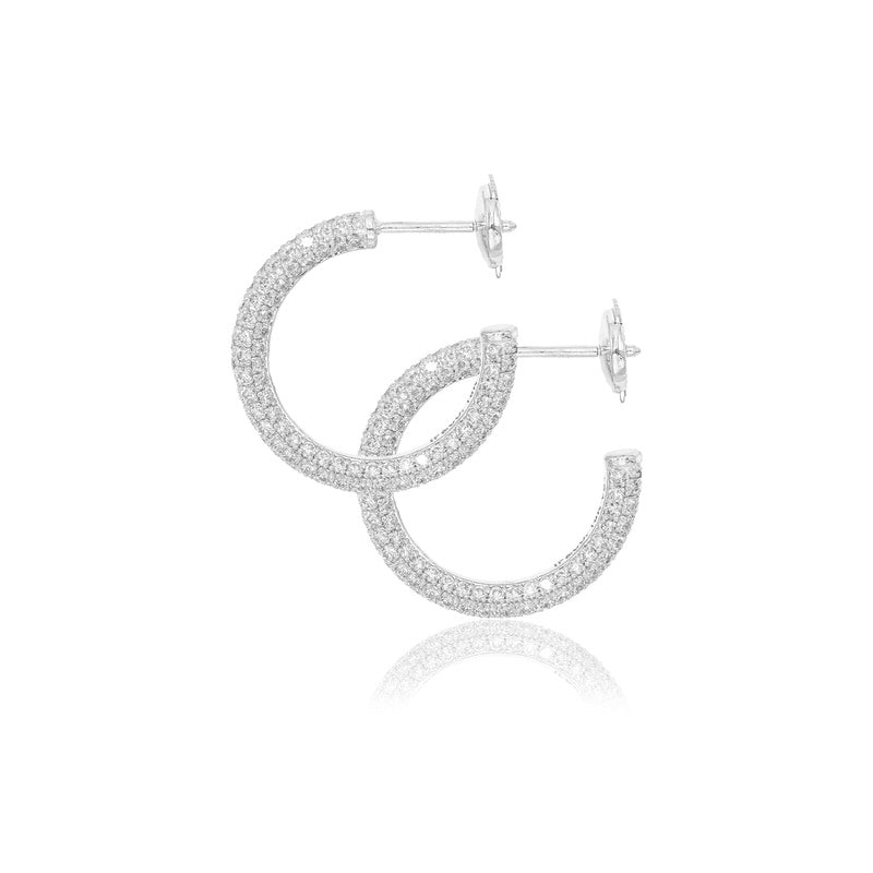 Cali Diamond Hoop Earrings (18K WHITE GOLD) - IF & Co. Custom Jewelers