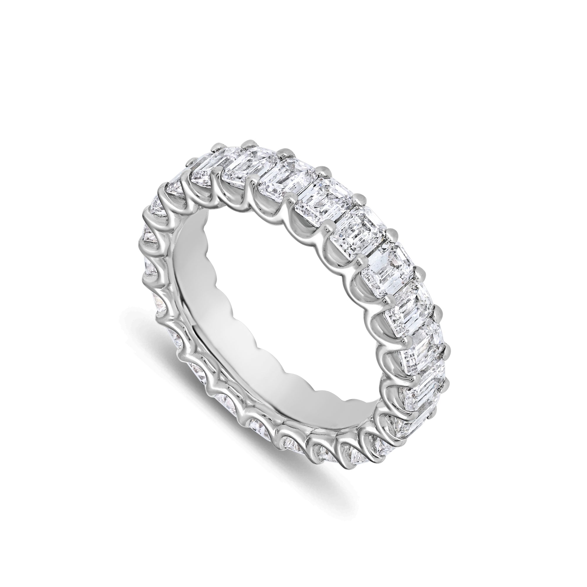 Céleste Eternity Ring (Emerald) (18K WHITE GOLD) - IF & Co. Custom Jewelers