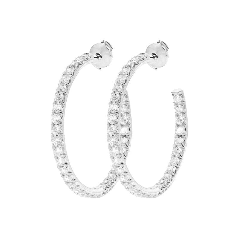 Ciera Diamond Hoop Earrings (40mm) (18K WHITE GOLD) - IF & Co. Custom Jewelers