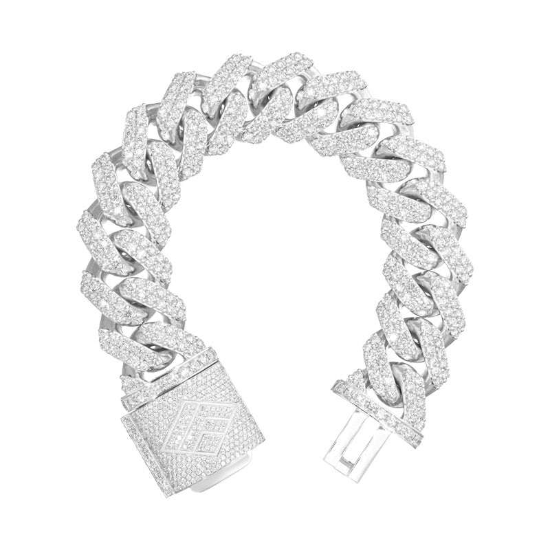 Diamond Cuban Link Bracelet (21mm) (14K YELLOW GOLD) - IF & Co. Custom Jewelers