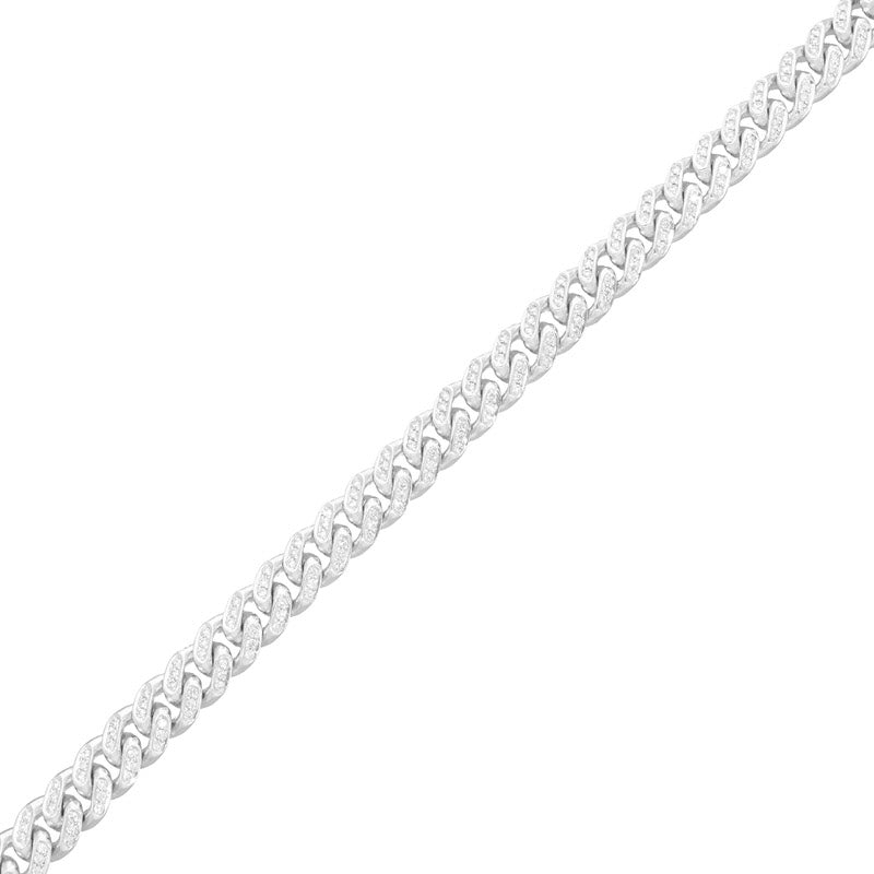 Diamond Cuban Link Bracelet (9mm) (14K WHITE GOLD) - IF & Co. Custom Jewelers