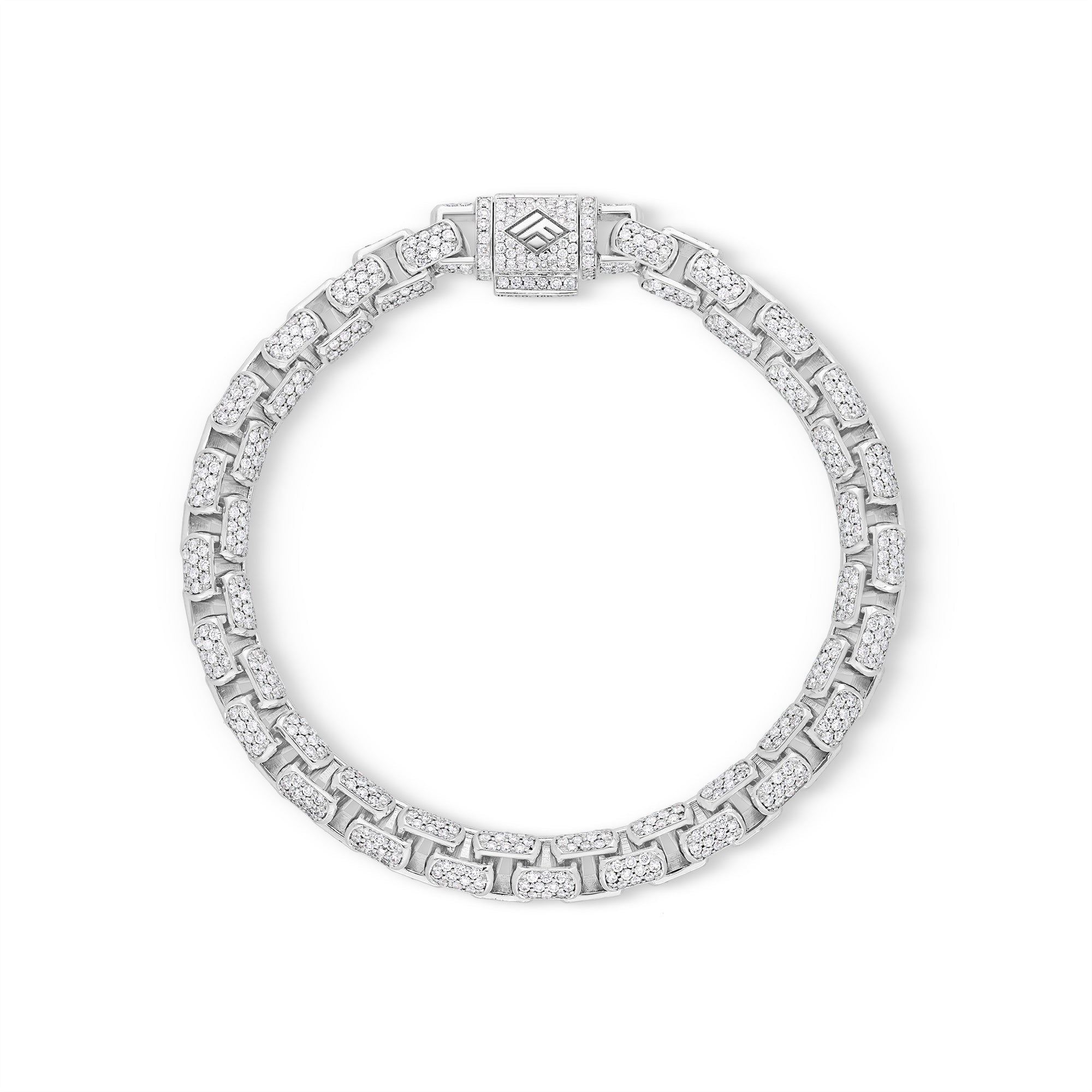 Diamond Moon Link Bracelet (6.5mm) (14K YELLOW GOLD) - IF & Co. Custom Jewelers