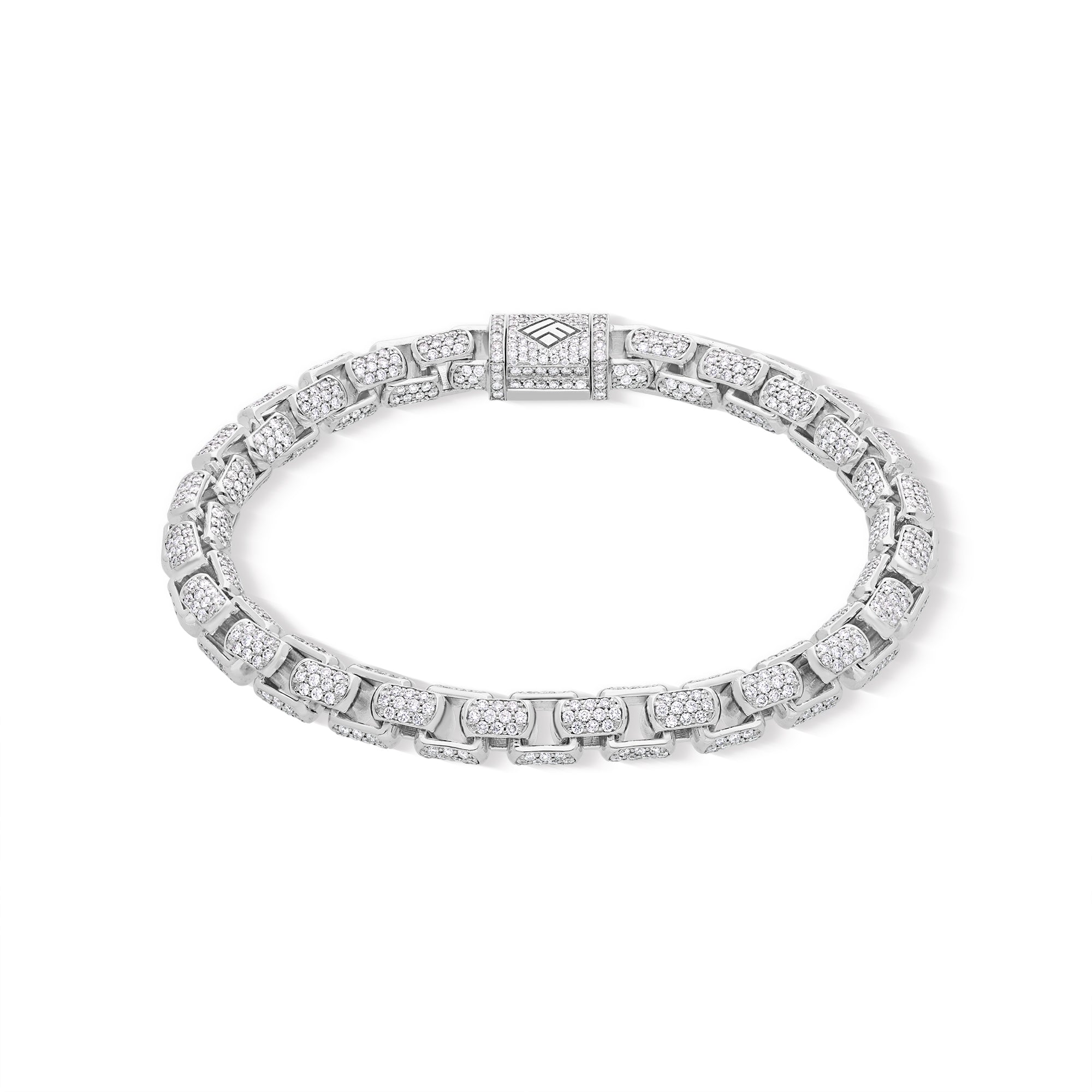 Diamond Moon Link Bracelet (6.5mm) (14K YELLOW GOLD) - IF & Co. Custom Jewelers