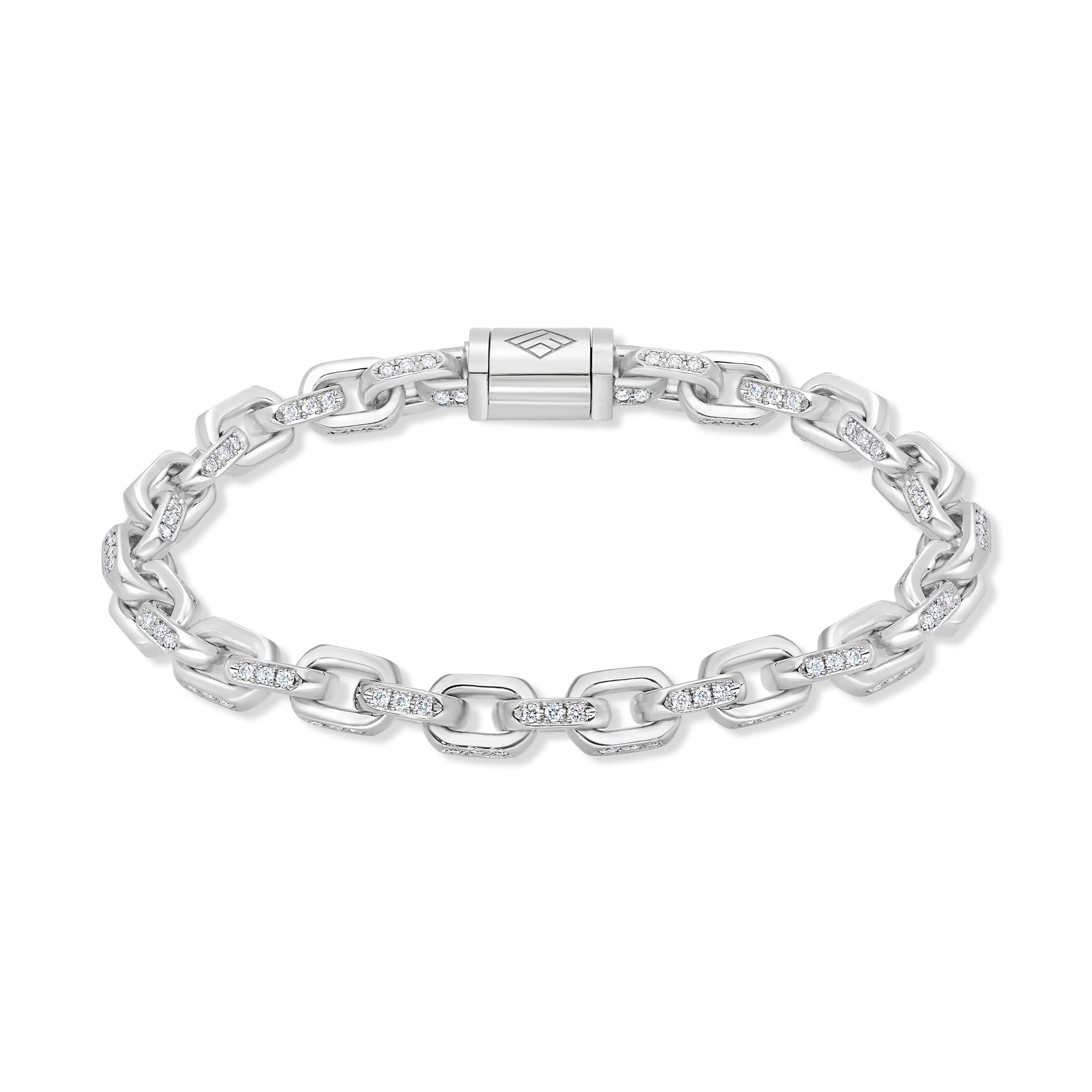 Diamond Odin Link Bracelet (6mm) (14K WHITE GOLD) - IF & Co. Custom Jewelers