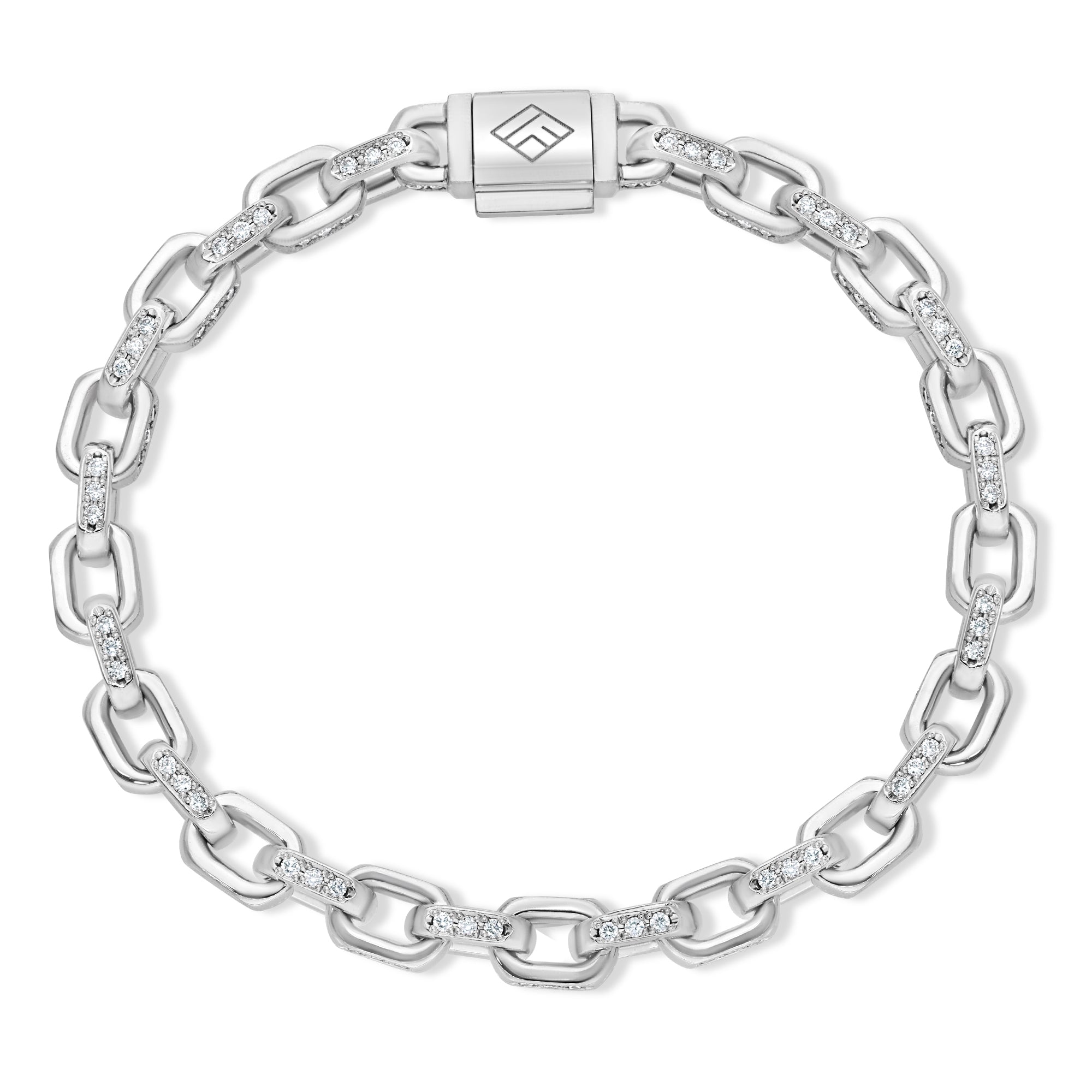 Diamond Odin Link Bracelet (6mm) (14K WHITE GOLD) - IF & Co. Custom Jewelers