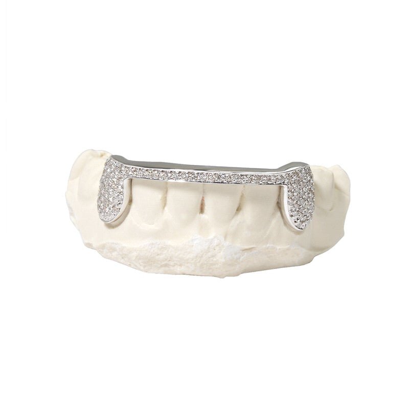Fully Iced Diamond Fang & Bar Grill (14K YELLOW GOLD) - IF & Co. Custom Jewelers