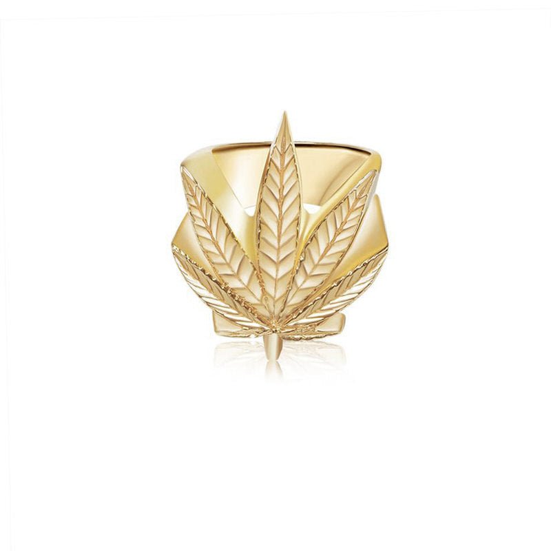 Gold Cannabis Leaf Ring (14K YELLOW GOLD) - IF & Co. Custom Jewelers