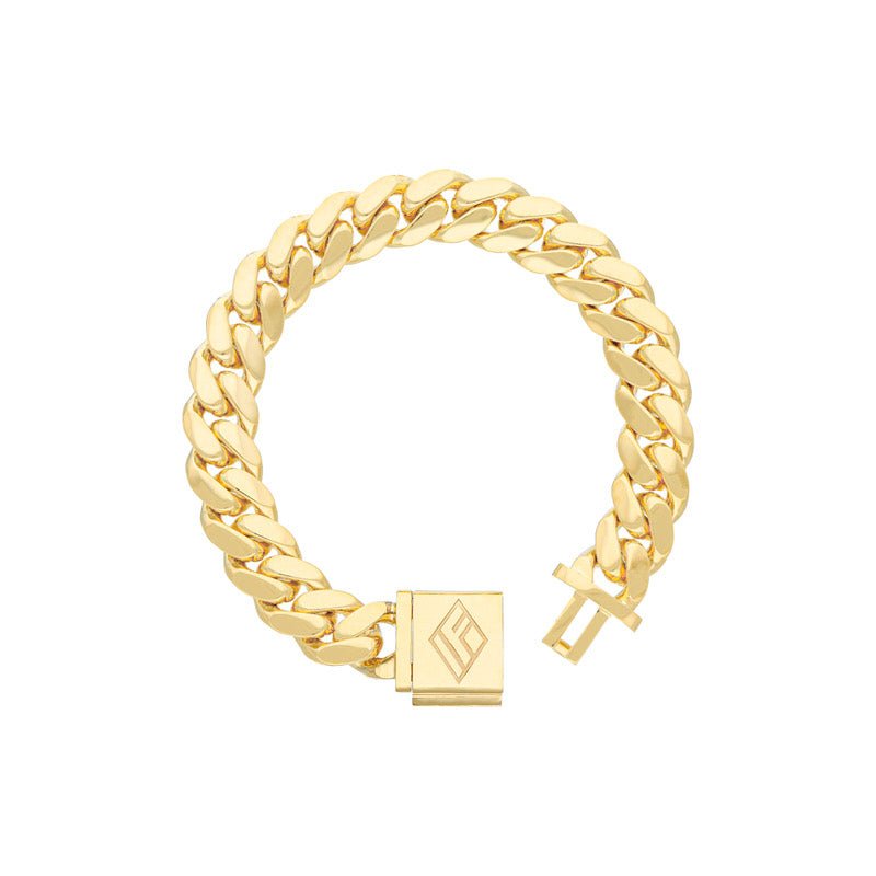Gold Cuban Link Bracelet (11mm) (14K YELLOW GOLD) - IF & Co. Custom Jewelers