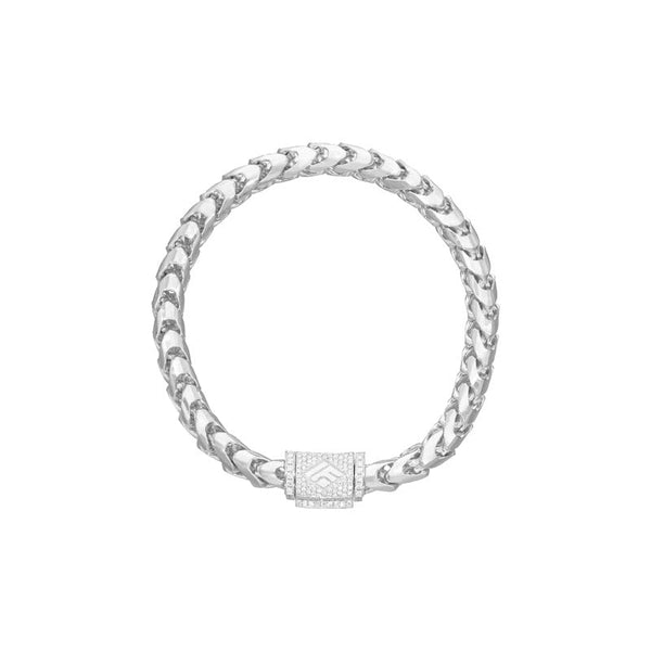 Gold Franco Bracelet (6.5mm, Diamond Clasp) (14K YELLOW GOLD) - IF & Co. Custom Jewelers