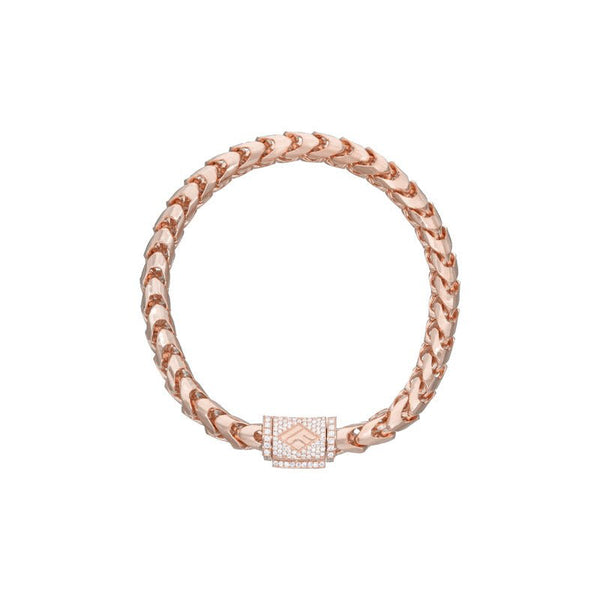 Gold Franco Bracelet (6.5mm, Diamond Clasp) (14K YELLOW GOLD) - IF & Co. Custom Jewelers
