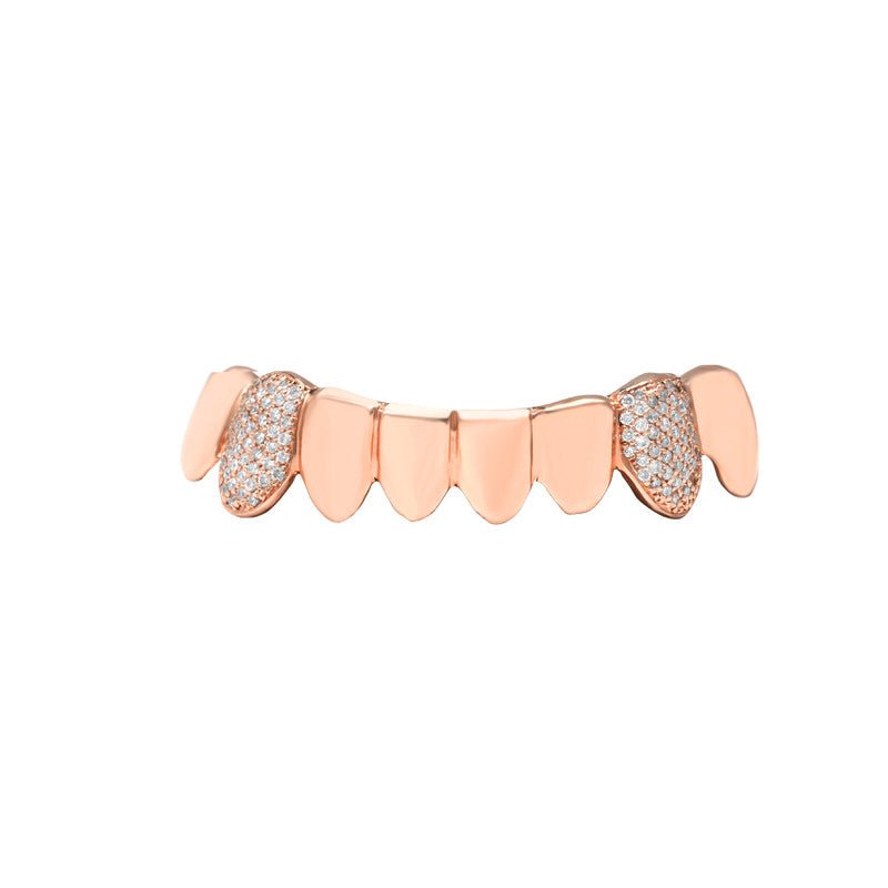 Gold Grill (Diamond Fangs Only) (14K ROSE GOLD) - IF & Co. Custom Jewelers