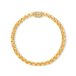 Gold Moon Link Bracelet (5mm, Diamond Clasp) (14K YELLOW GOLD) - IF & Co. Custom Jewelers
