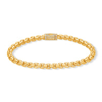 Gold Moon Link Bracelet (5mm, Diamond Clasp) (14K YELLOW GOLD) - IF & Co. Custom Jewelers