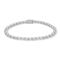 Gold Moon Link Bracelet (5mm, Diamond Clasp) (14K WHITE GOLD) - IF & Co. Custom Jewelers