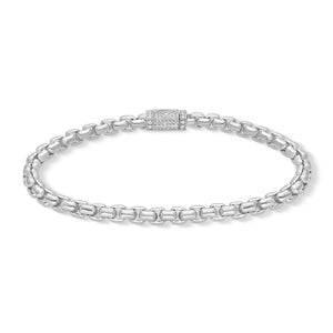 Gold Moon Link Bracelet (5mm, Diamond Clasp) (14K WHITE GOLD) - IF & Co. Custom Jewelers
