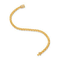 Gold Moon Link Bracelet (5mm, Diamond Clasp) (14K YELLOW GOLD) - IF & Co. Custom Jewelers