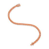 Gold Moon Link Bracelet (5mm, Diamond Clasp) (14K ROSE GOLD) - IF & Co. Custom Jewelers