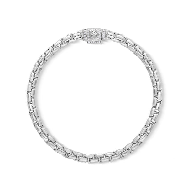 Gold Moon Link Bracelet (5mm, Diamond Clasp) (14K YELLOW GOLD) - IF & Co. Custom Jewelers