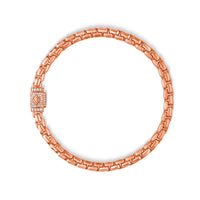 Gold Moon Link Bracelet (5mm, Diamond Clasp) (14K WHITE GOLD) - IF & Co. Custom Jewelers