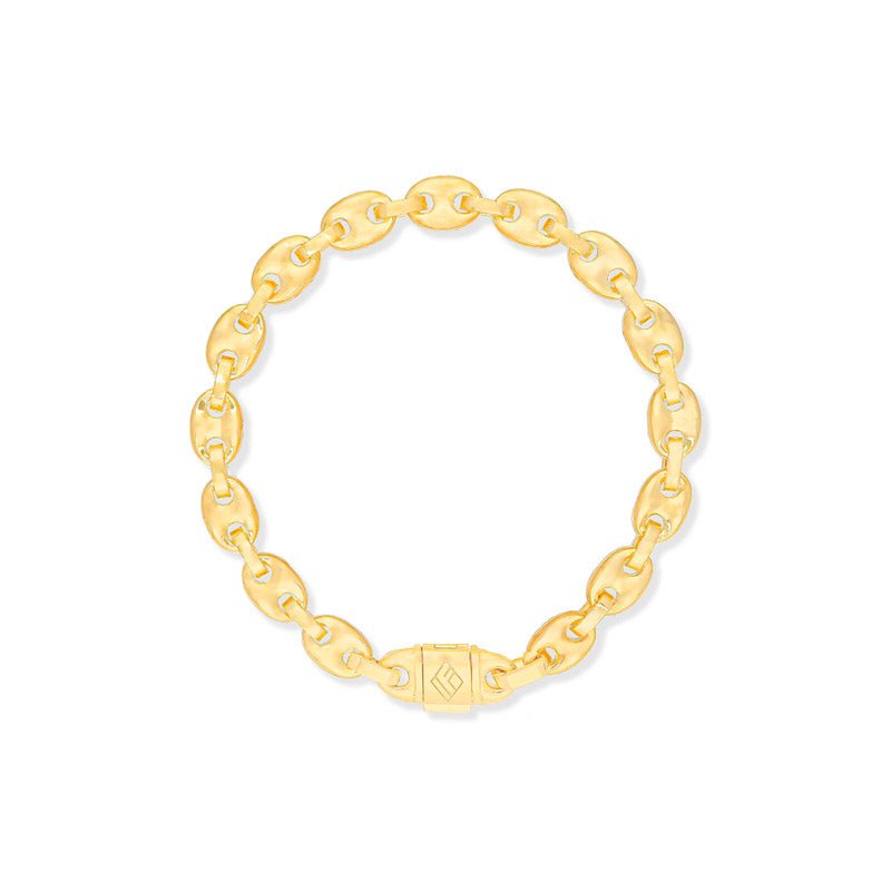 Gold Ocean Link Bracelet (7mm) (14K YELLOW GOLD) - IF & Co. Custom Jewelers