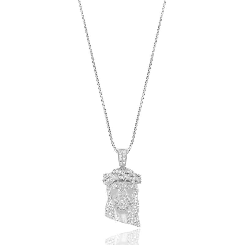 Legacy Piece: Micro Jesus Piece (Fully Iced) (10K WHITE GOLD) - IF & Co. Custom Jewelers
