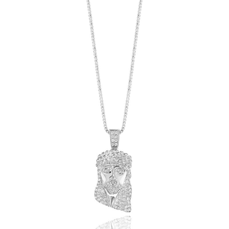 Legacy Piece: Micro Jesus Piece (Kufi, Fully Iced) (10K WHITE GOLD) - IF & Co. Custom Jewelers