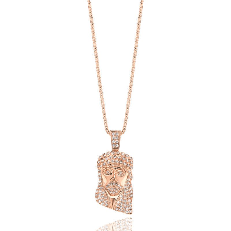 Legacy Piece: Micro Jesus Piece (Kufi, Fully Iced) (10K ROSE GOLD) - IF & Co. Custom Jewelers
