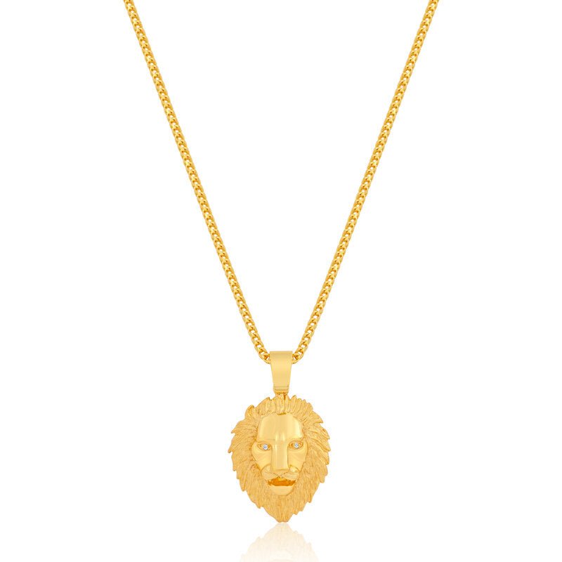 Legacy Piece: Micro Lion Piece (Diamond Eyes) (10K YELLOW GOLD) - IF & Co. Custom Jewelers