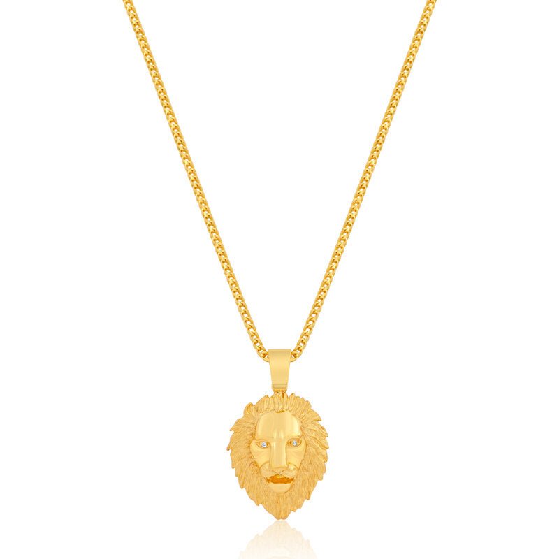 Legacy Piece: Micro Lion Piece (Diamond Eyes) (10K YELLOW GOLD) - IF & Co. Custom Jewelers