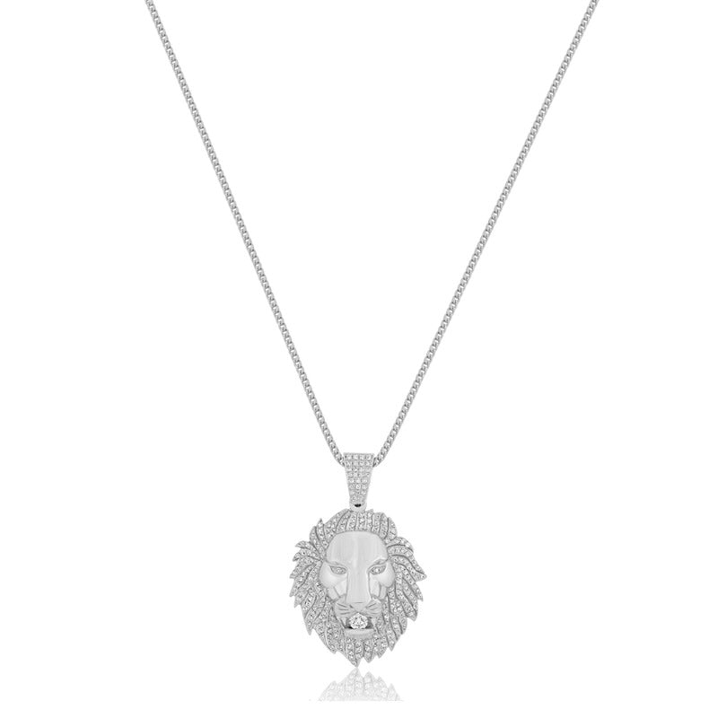 Legacy Piece: Micro Lion Piece (Fully Iced) (10K WHITE GOLD) - IF & Co. Custom Jewelers