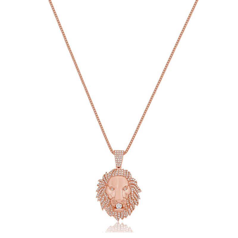 Legacy Piece: Micro Lion Piece (Fully Iced) (10K ROSE GOLD) - IF & Co. Custom Jewelers