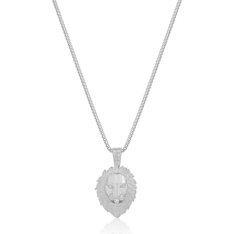 Legacy Piece: Micro Lion Piece (Partially Iced) (10K WHITE GOLD) - IF & Co. Custom Jewelers