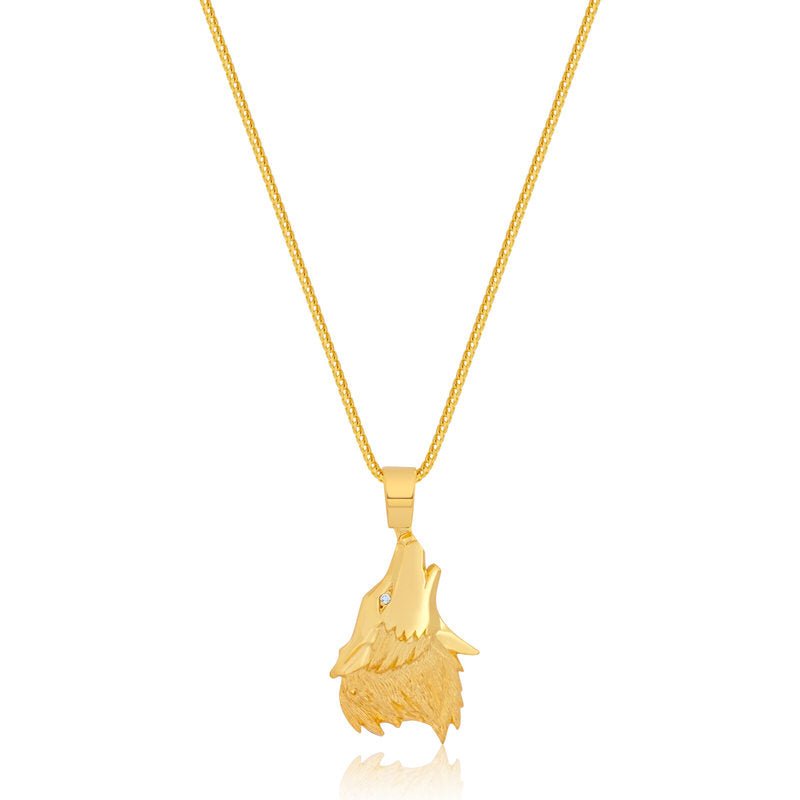 Legacy Piece: Micro Wolf Piece (Diamond Eye) (10K YELLOW GOLD) - IF & Co. Custom Jewelers