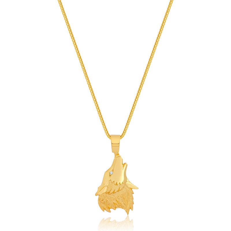 Legacy Piece: Micro Wolf Piece (Diamond Eye) (10K YELLOW GOLD) - IF & Co. Custom Jewelers