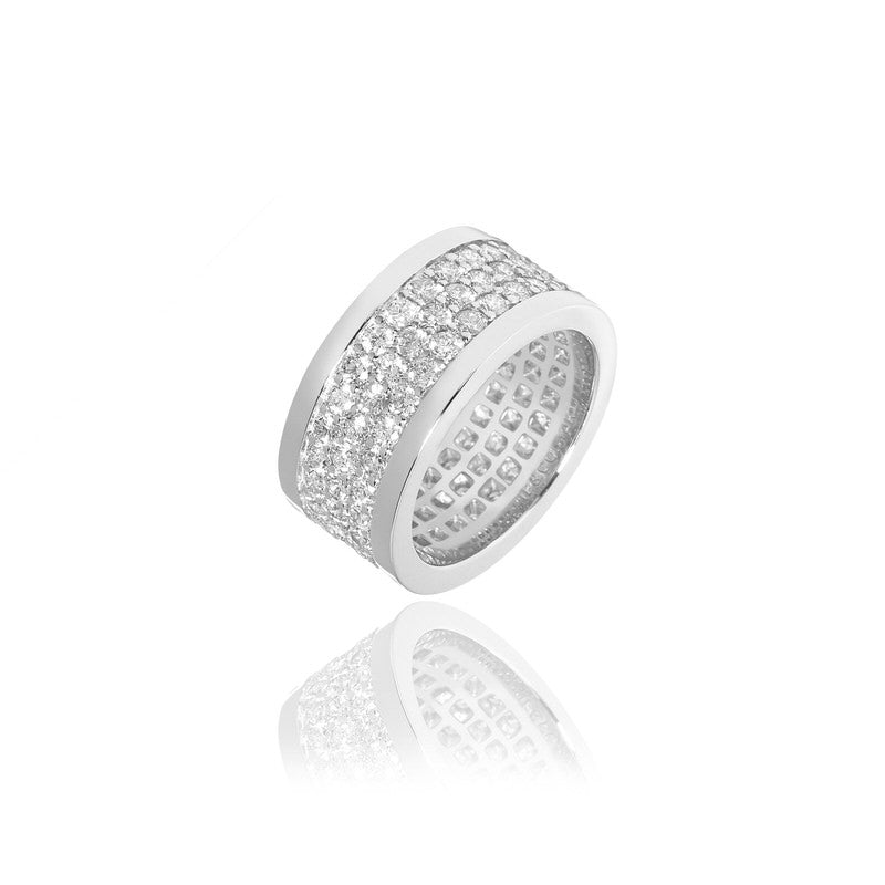 Lenox Eternity Ring (3-Row) (18K WHITE GOLD) - IF & Co. Custom Jewelers