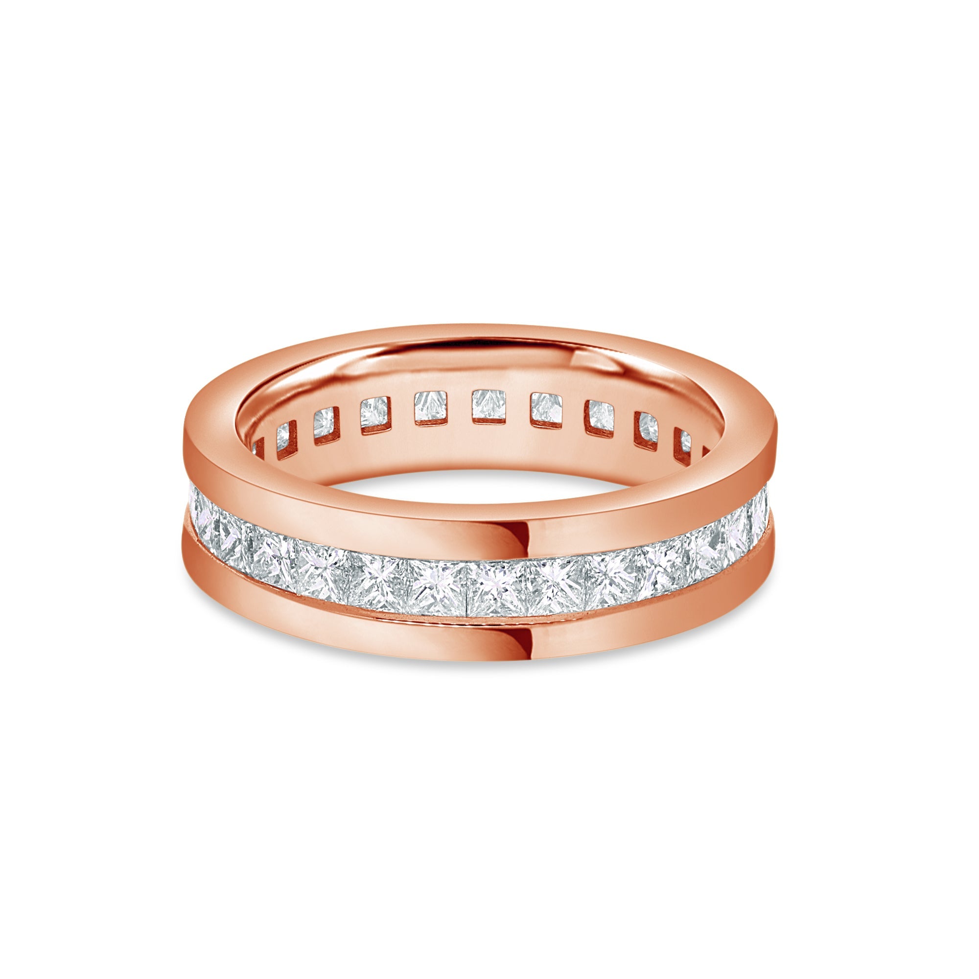 Lenox Eternity Ring (Princess Cut, 1-Row) (18K ROSE GOLD) - IF & Co. Custom Jewelers