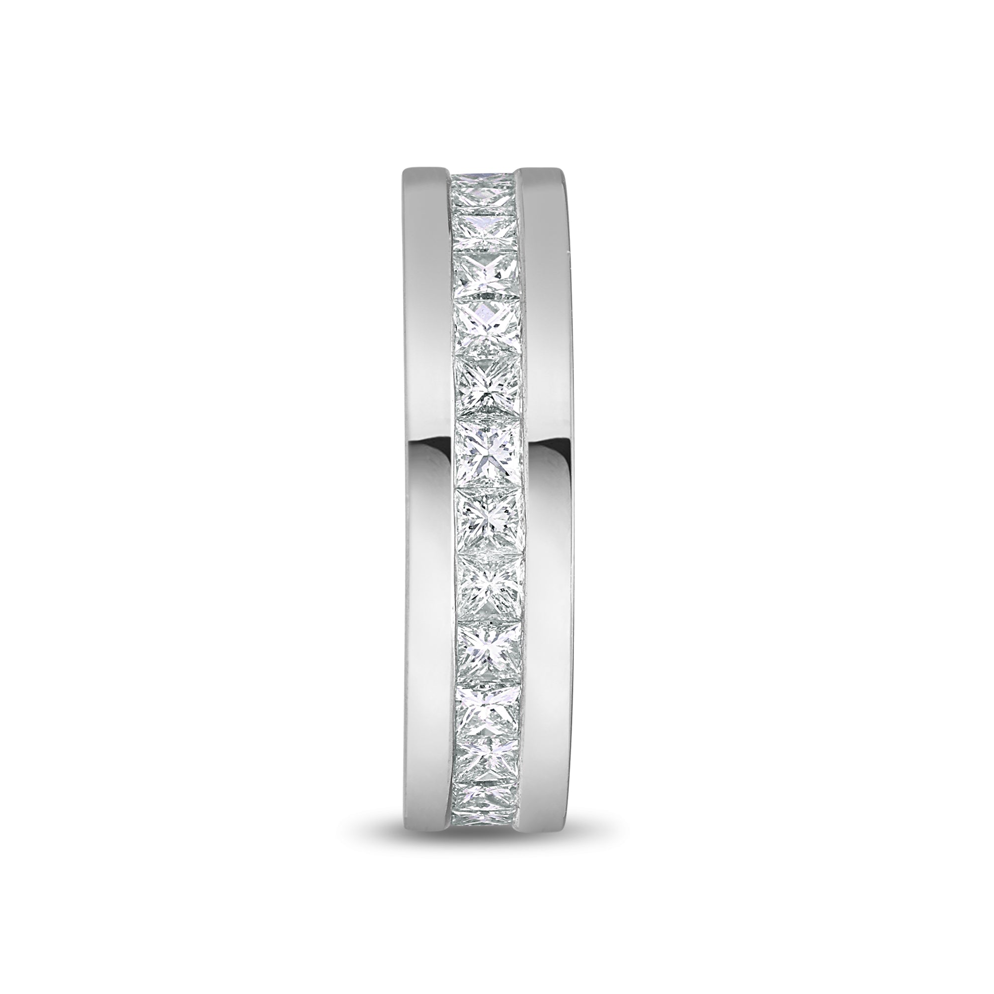 Lenox Eternity Ring (Princess Cut, 1-Row) (18K WHITE GOLD) - IF & Co. Custom Jewelers