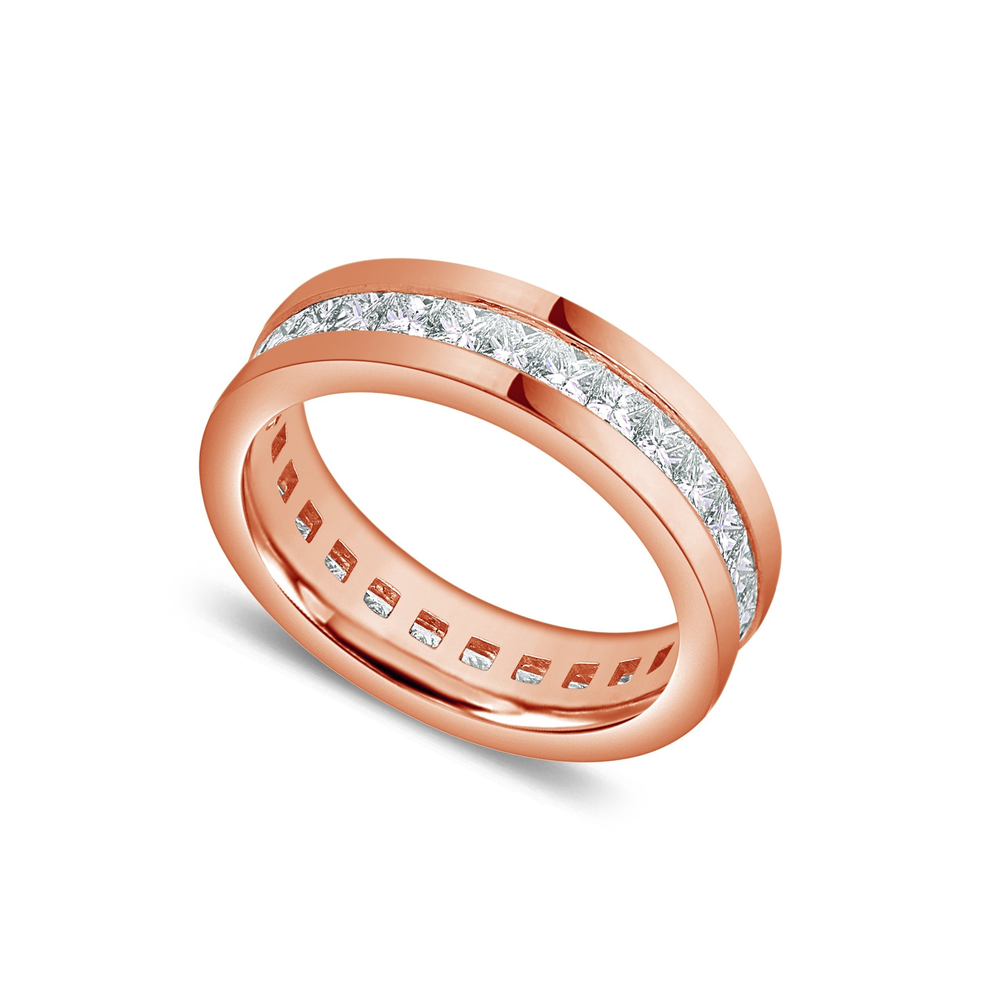 Lenox Eternity Ring (Princess Cut, 1-Row) (18K ROSE GOLD) - IF & Co. Custom Jewelers