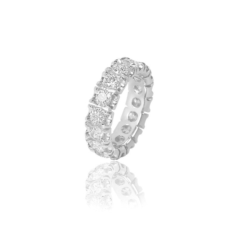 Manhattan Eternity Ring (18K WHITE GOLD) - IF & Co. Custom Jewelers