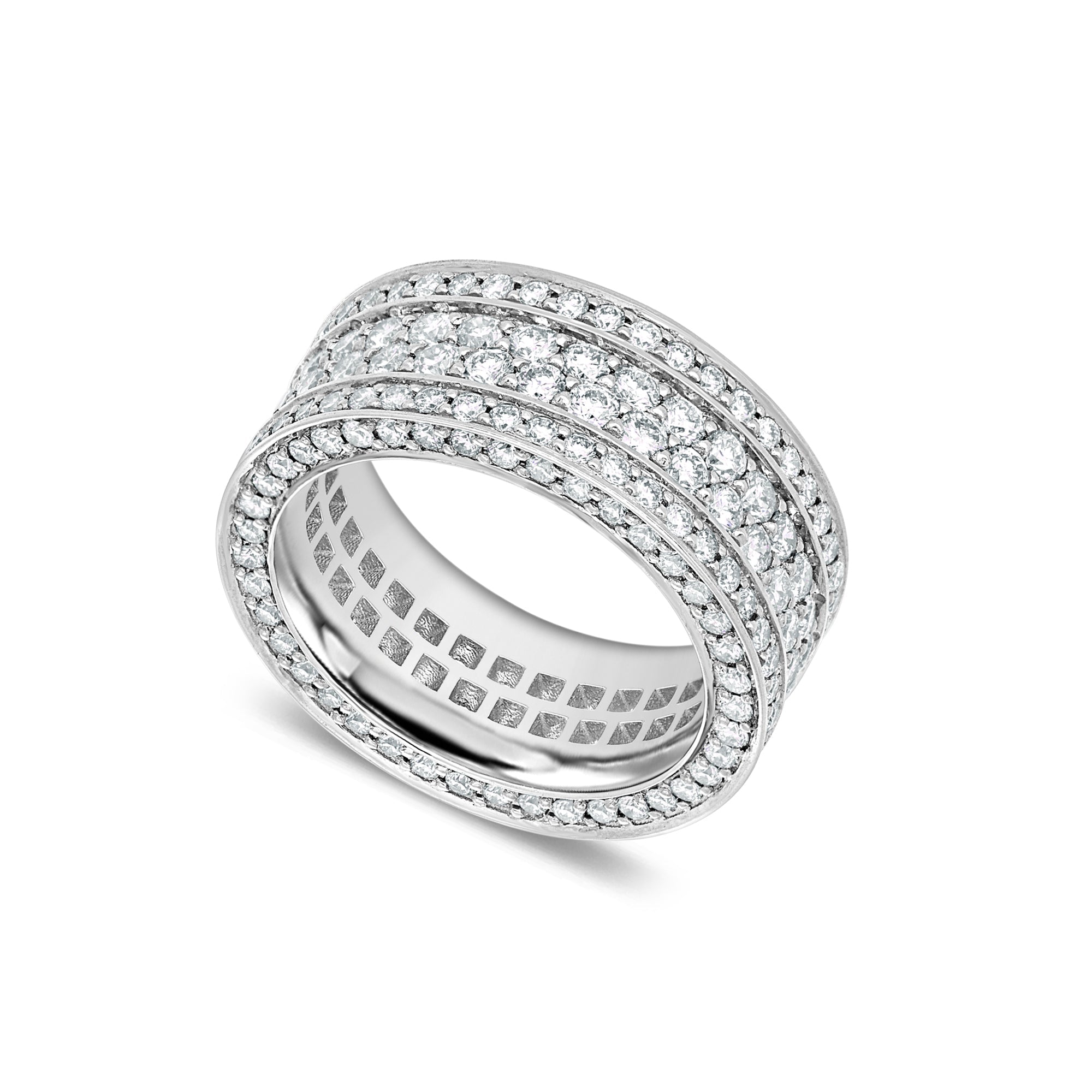 Massimo Eternity Ring (2-Row) (18K WHITE GOLD) - IF & Co. Custom Jewelers