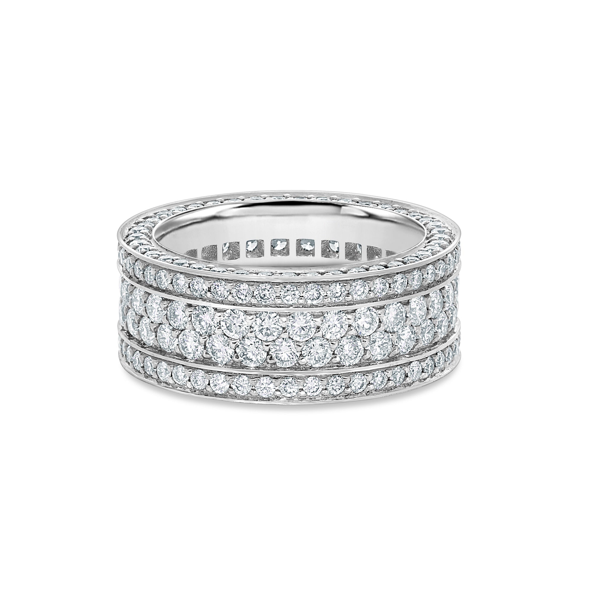 Massimo Eternity Ring (2-Row) (18K WHITE GOLD) - IF & Co. Custom Jewelers